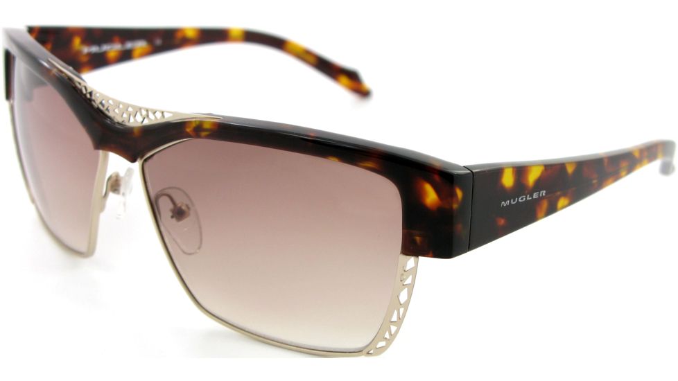 Thierry Mugler 10199 Tortoise-Gold Frame, Brown Gradient Lenses Frame Womens Sunglasses, 60-12-125 10199-C3