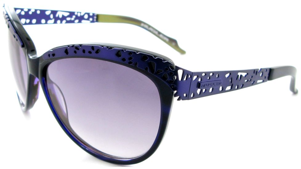 Thierry Mugler Single Vision Prescription Sunglasses 10206 Purple-Chartreuse-Mat Purple Frame, Women, 59-13-125 10206-C3RX