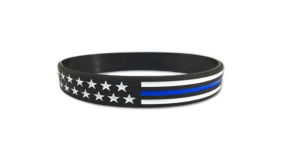 Thin Blue Line American Flag Bracelet, Thin Blue Line - TBL-AM-BR-9