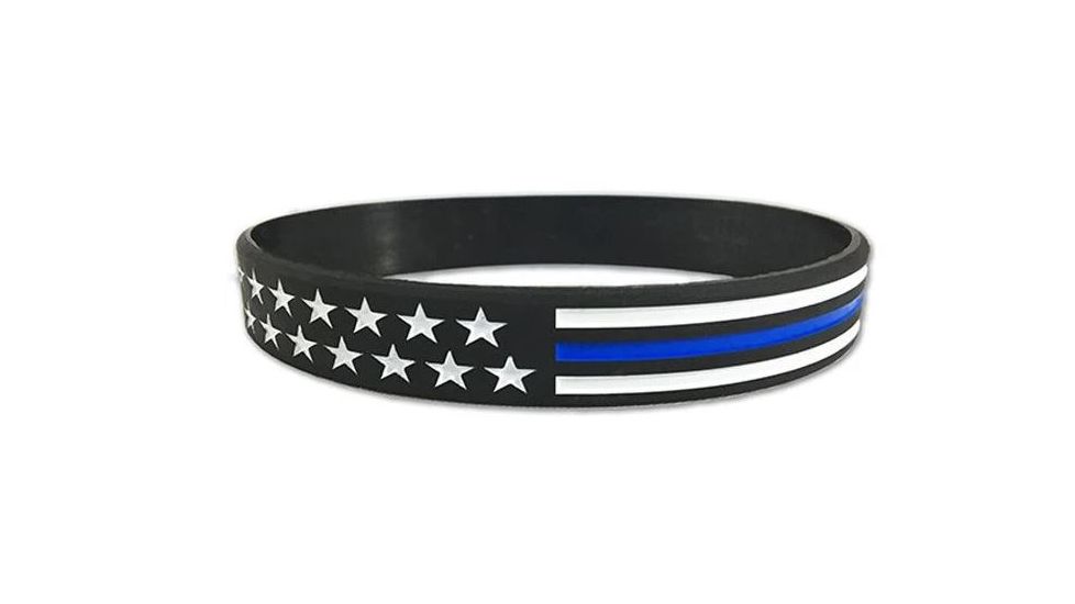 Thin Blue Line American Flag Bracelet, Thin Blue Line - TBL-AM-BR