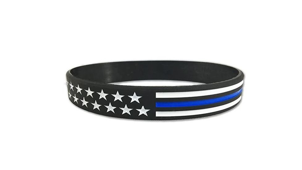 Thin Blue Line American Flag Bracelet, Xxl, 10 Inch, Thin Blue Line - TBL-AM-BR-10-1