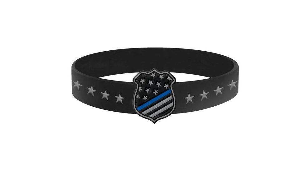 Thin Blue Line American Flag Shield Bracelet, Thin Blue Line - TBL-AM-SHIELD-7
