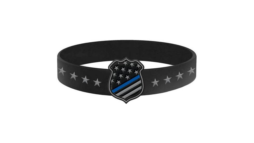 Thin Blue Line American Flag Shield Bracelet, Thin Blue Line - TBL-AM-SHIELD-9