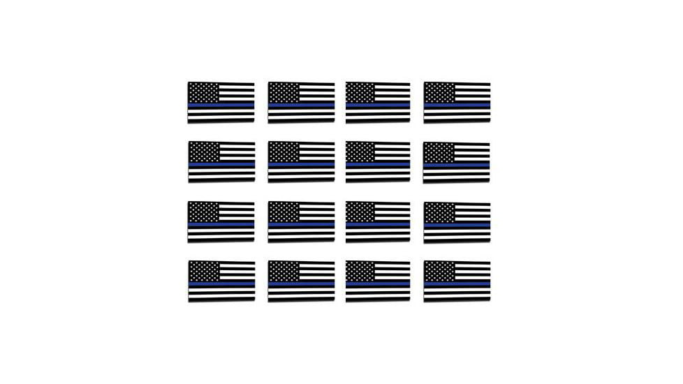 Thin Blue Line American Flag Sticker, 1 X 1.5 Inches, Pack Of 50, Thin Blue Line - TBL-S-AMERICAN-175