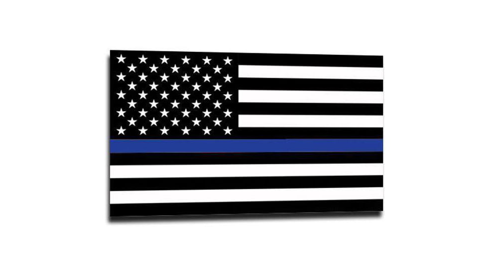 Thin Blue Line American Flag Sticker, 6 X 4 Inches, Thin Blue Line - TBL-S-AMERICAN-64