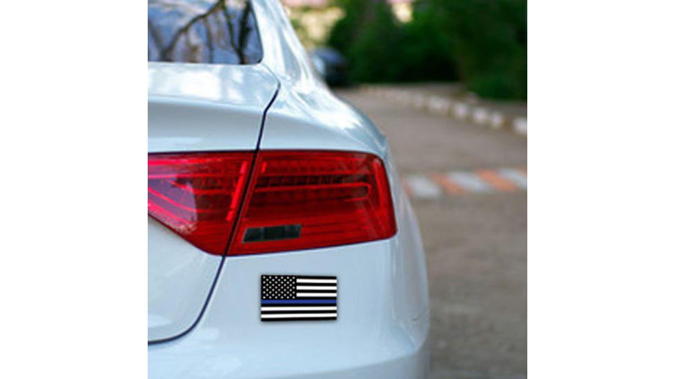 Thin Blue Line American Flag Sticker, 6 X 4 Inches, Thin Blue Line - TBL-S-AMERICAN-64