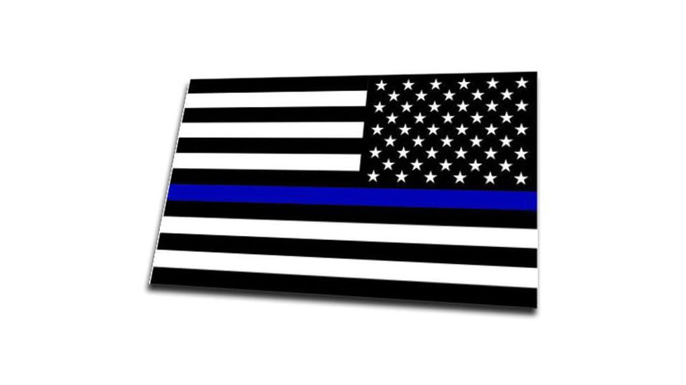 Thin Blue Line American Flag Sticker, Reverse, 6 X 4 Inches, Thin Blue Line - TBL-S-AMERICAN-REV-64