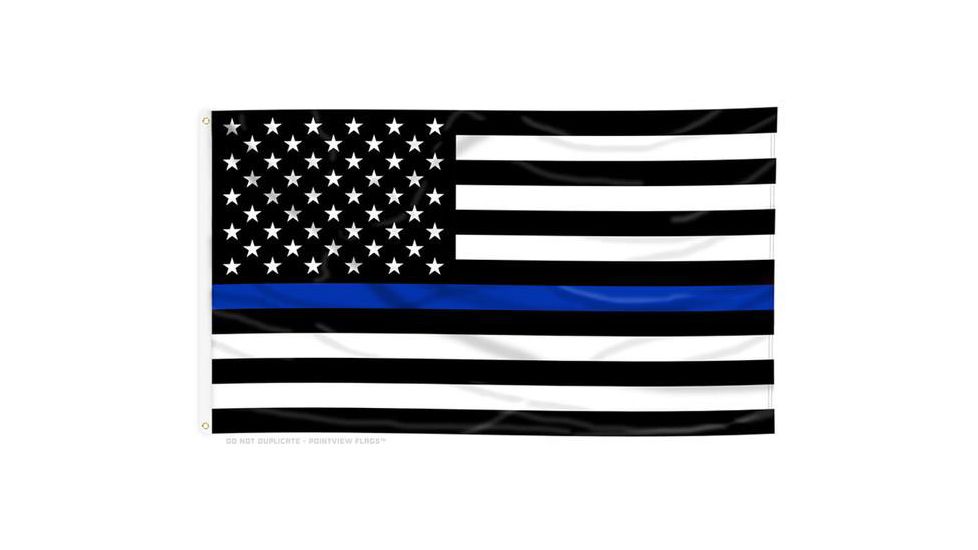 Thin Blue Line American Flag With Grommets, Thin Blue Line - BLUE-AMERICAN-3X5