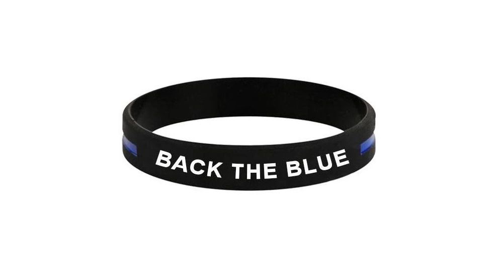 Thin Blue Line Back The Blue, Silicone Bracelet, Thin Blue Line - BACK-BLUE-BR-8