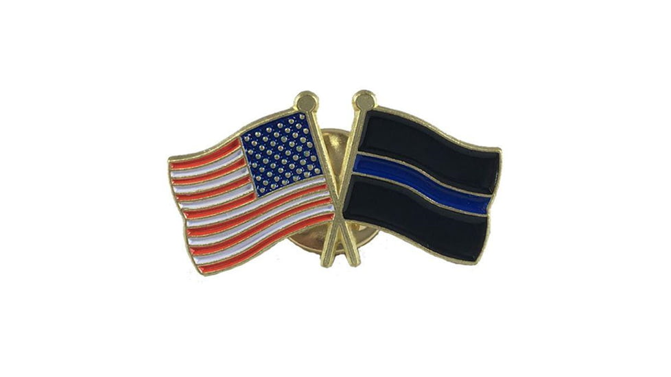 Thin Blue Line (Black Background) and American Pin, Combination