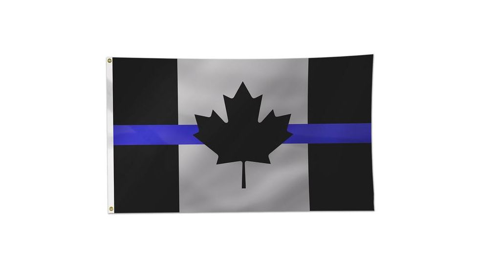 Thin Blue Line Canadian Flag, 3 X 5 Ft, Thin Blue Line - BLUE-CANADA-3X5
