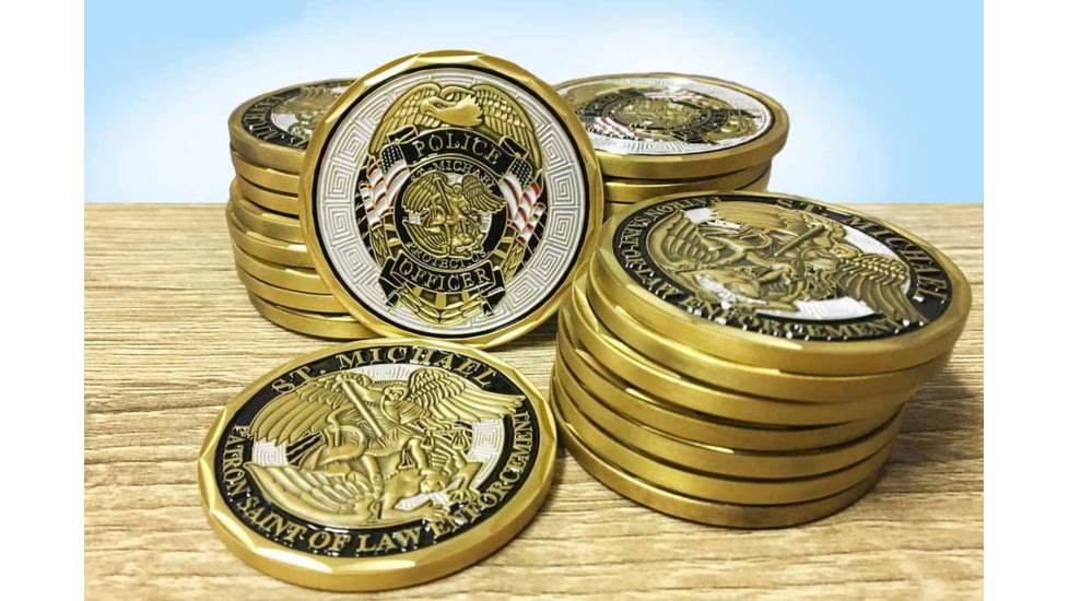 Thin Blue Line Challenge Coin, Saint Michael - COIN-MICHAEL