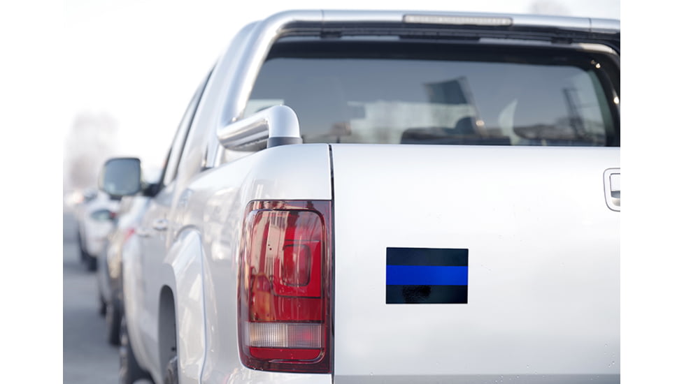 Thin Blue Line Classic Car Decal, 3 X 5 Inches, Reflective - TBL-BB-REFLECT