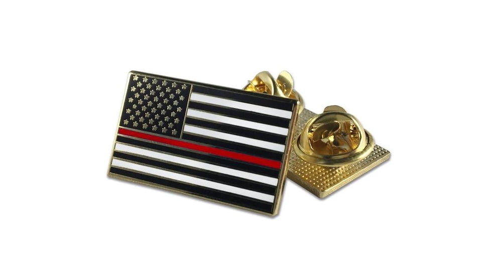 Thin Blue Line Classic, Double Clutch Pin - Thin Red Line American Flag - PIN-CLASSIC-TRL