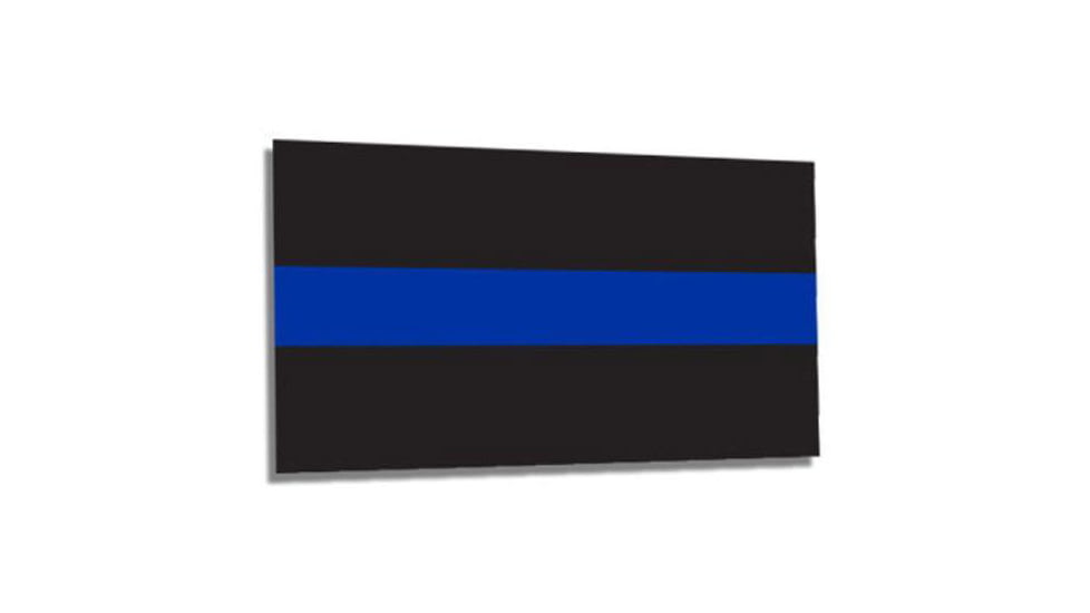 Thin Blue Line Classic Sticker, 3 X 4.5 In, Thin Blue Line - BLACK-BLUE-S-712