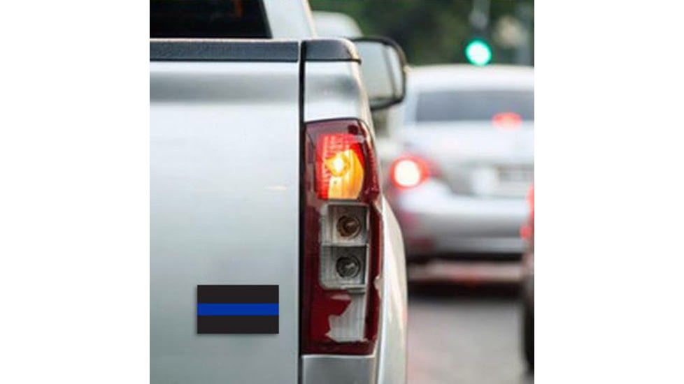 Thin Blue Line Classic Sticker, 3 X 4.5 In, Thin Blue Line - BLACK-BLUE-S-712
