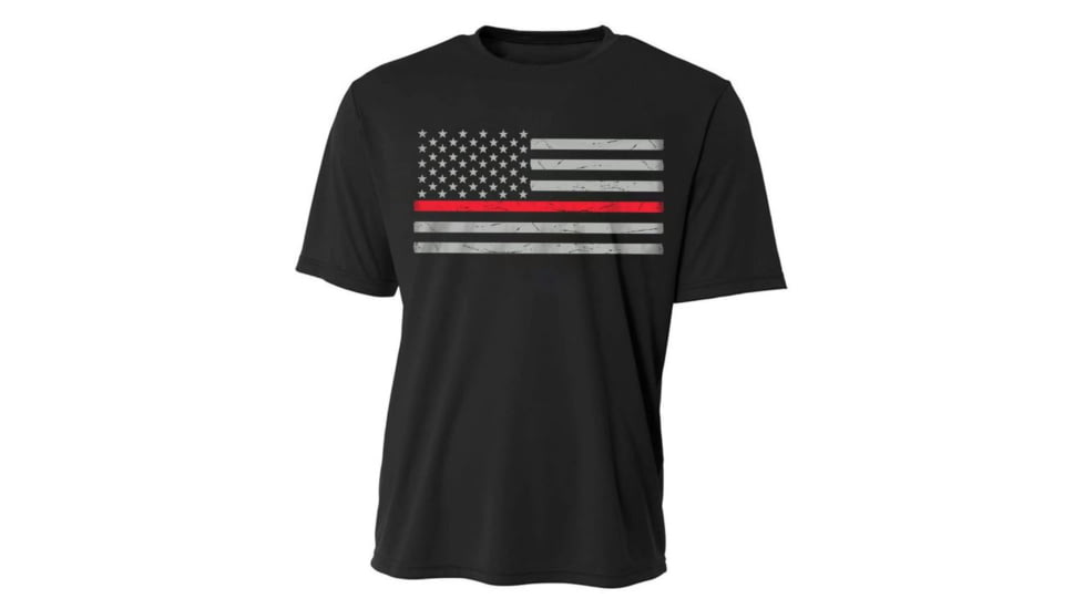 Thin Blue Line Classic Thin Red Line Polyester Shirt - POLY-CLASSIC-RED-BLACK-XXL