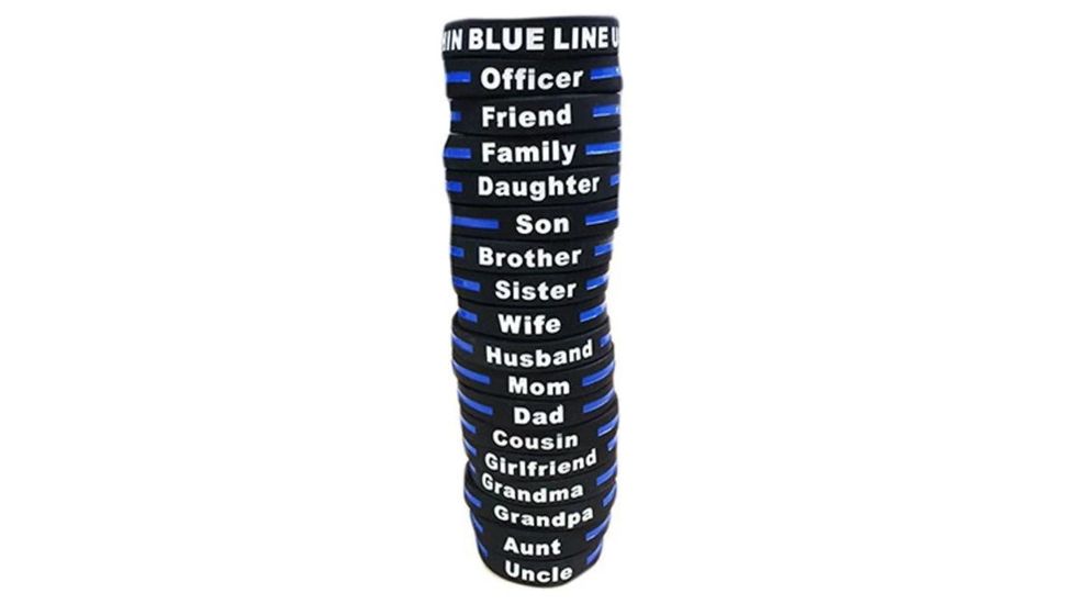 Thin Blue Line Dispatch - Silicone Bracelet, 8 Inch, Thin Blue Line - TBL-DISPATCH-BR