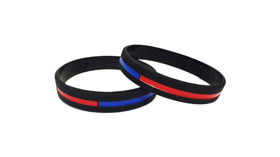 Thin Blue Line Dual Bracelet - 9 Inch, Thin Red Line - TRBL-DUAL-BR-9