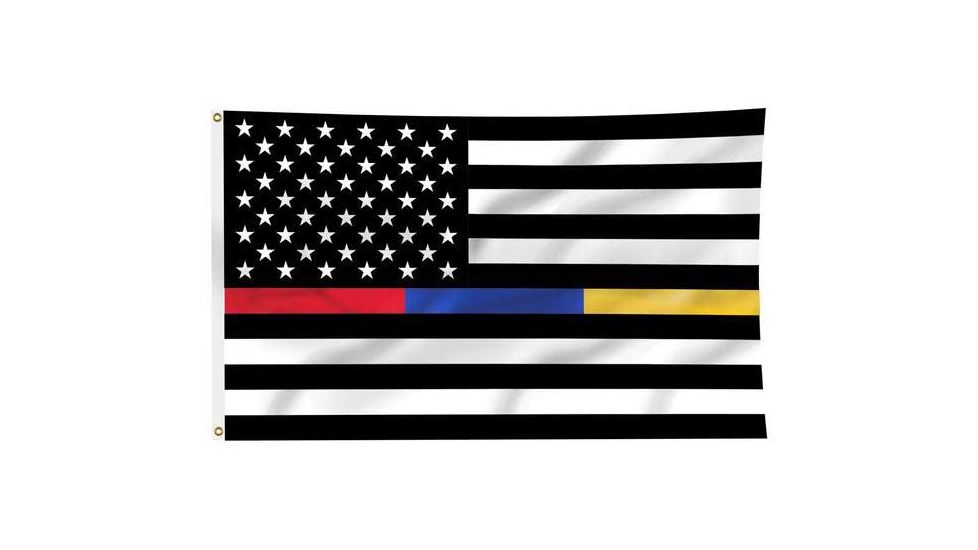Thin Blue Line Gold/blue/red Line American Flag, 3 X 5 Ft, Multi - GBR-AMERICAN-3X5