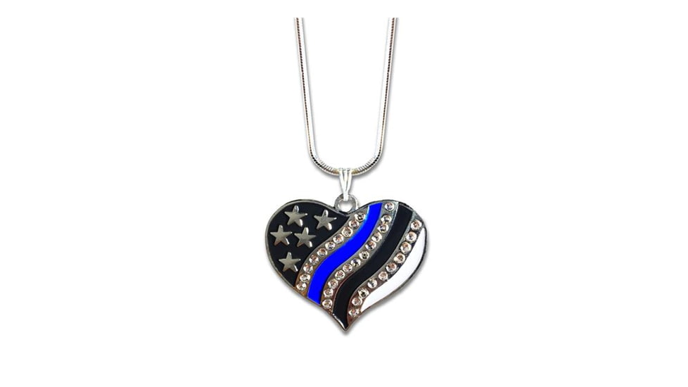 Thin Blue Line Heart Necklace
