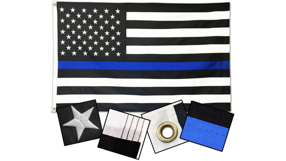 Thin Blue Line House American Flag/Pole Hem, 3x5ft, HB-AMERICAN-3X5