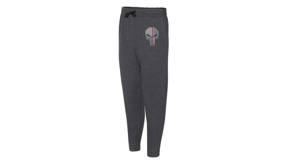 Thin Blue Line Joggers - Thin Red Line, Skull, Charcoal - SKULL-TRL-JOGGERS-CHARC-XXL