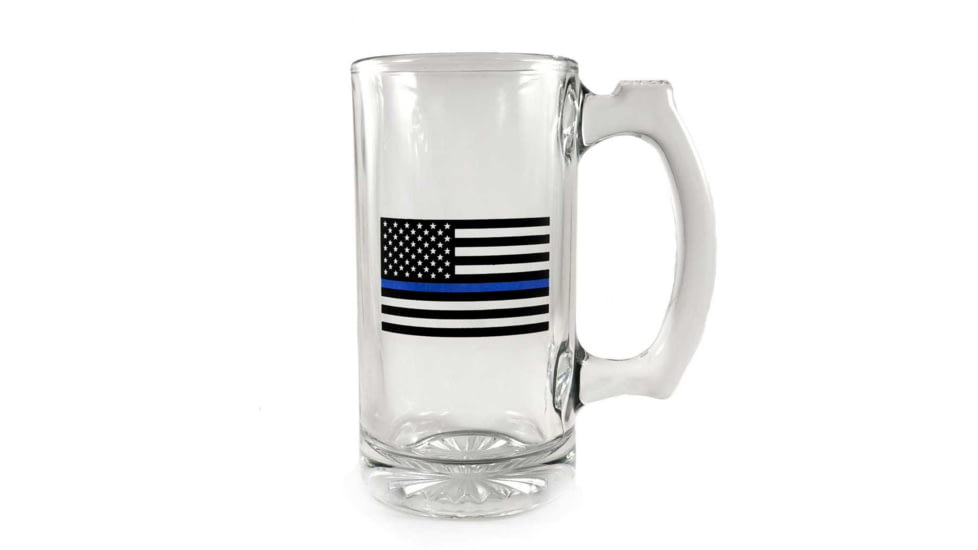 Thin Blue Line Libbey Deco Glass Mug, Flag, 12.5oz, TBL-MUG-GLASS-12OZ