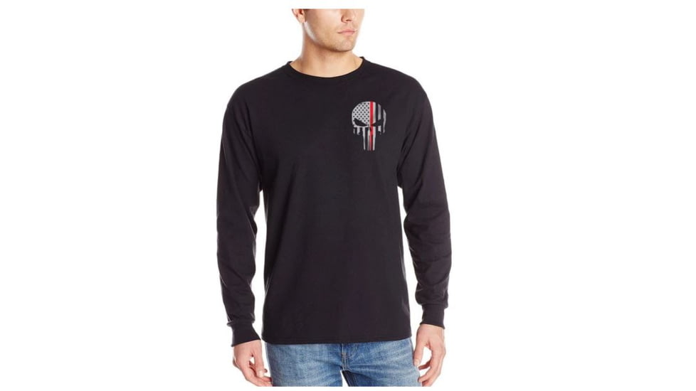 Thin Blue Line Men's - Skull Thin Red Line Long Sleeve T-shirt - TRL-LS-SKULL-XXL