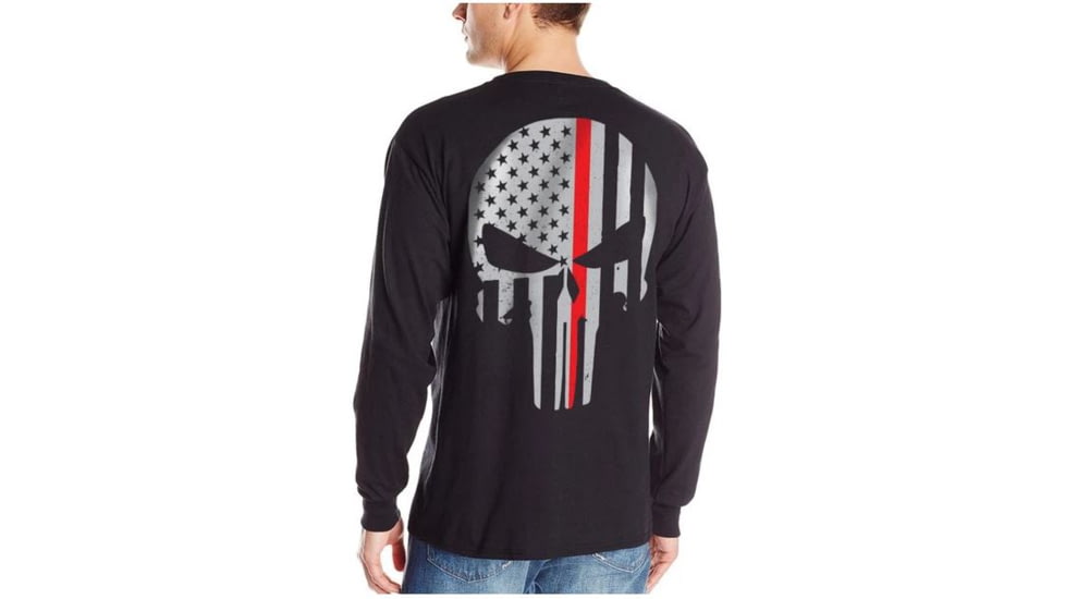 Thin Blue Line Men's - Skull Thin Red Line Long Sleeve T-shirt - TRL-LS-SKULL-XXL