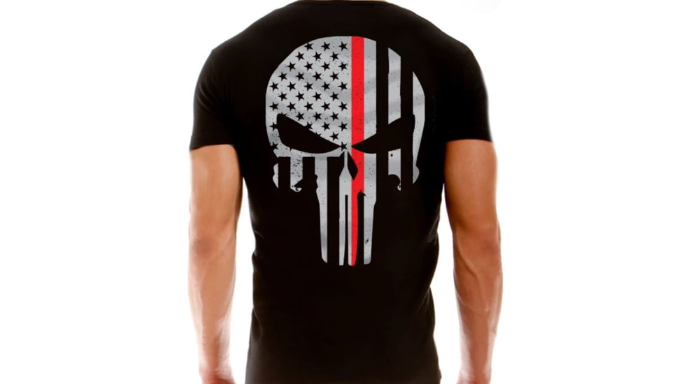 Thin Blue Line Men's T-shirt - Skull Thin Red Line - TRL-SKULL-XXL