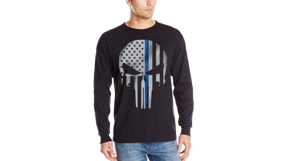 Thin Blue Line Mens Longsleeve T-shirt - Skull - TBL-LS-SKULL-LARGE