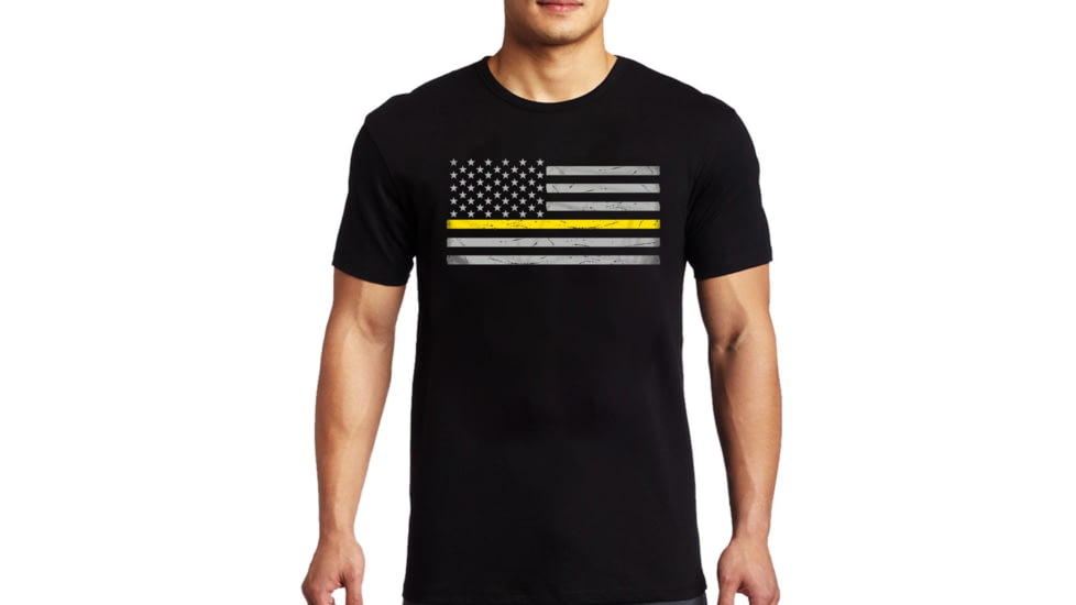 Thin Blue Line Mens - Short Sleeve Classic Thin Gold Line - MENS-CLASSIC-TGOLL-BLACK-LARGE