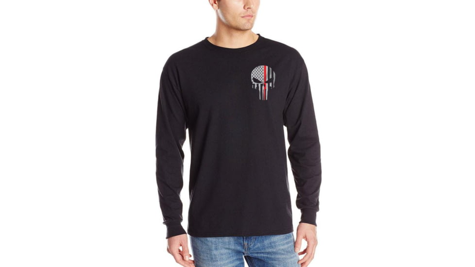 Thin Blue Line Mens - Skull Thin Red Line Long Sleeve T-shirt - TRL-LS-SKULL-LARGE