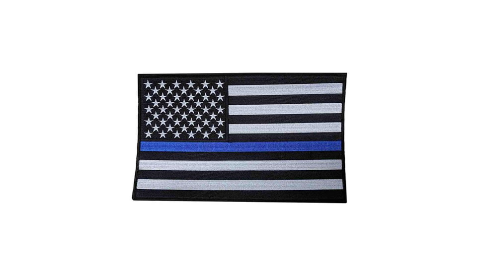 Motorcycle Patch - Thin Blue Line, 6.25 X 10 inches