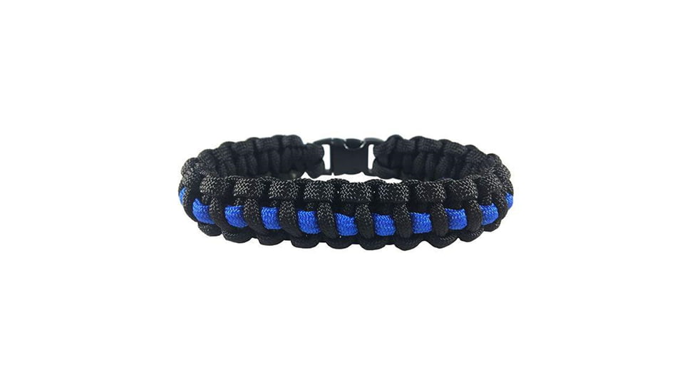 Thin Blue Line Paracord Survival Bracelet, Standard, Thin Blue Line - TBL-PARA-9