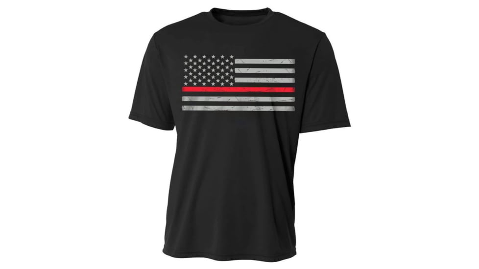 Thin Blue Line Performance, Polyester Men's T-shirt - Classic, Thin Blue Line - POLY-CLASSIC-BLACK-XXL