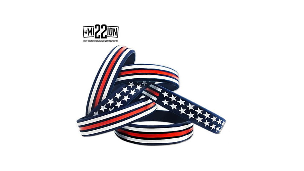 Thin Blue Line Red, White, And Blue American Flag Bracelet, 9-inch, Red/white/blue - RWB-AM-BR-9