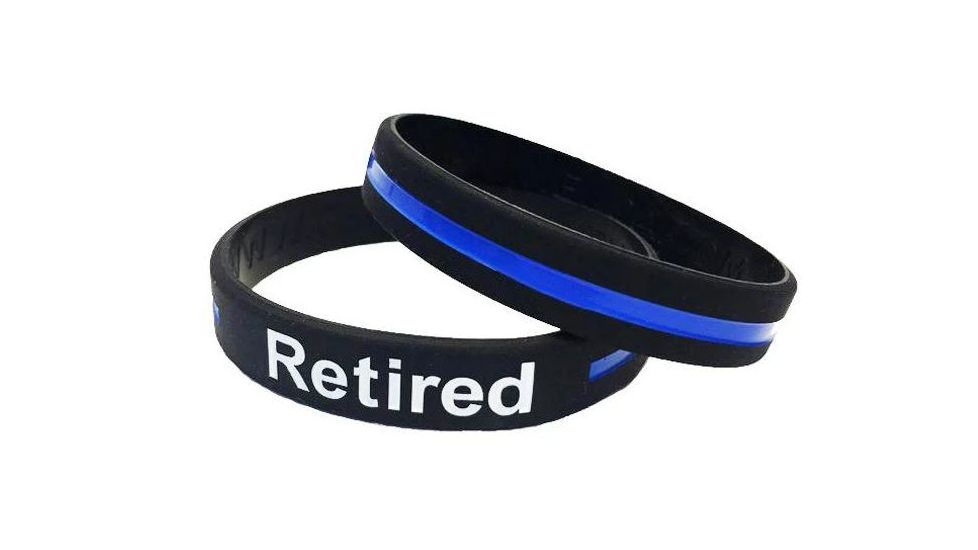 Thin Blue Line Retired - Silicone Bracelet, 8 Inch, Thin Blue Line - TBL-RETIRED-BR