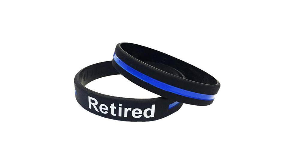Thin Blue Line Retired - Silicone Bracelet, 9 Inch, Thin Blue Line - TBL-RETIRED-9-BR