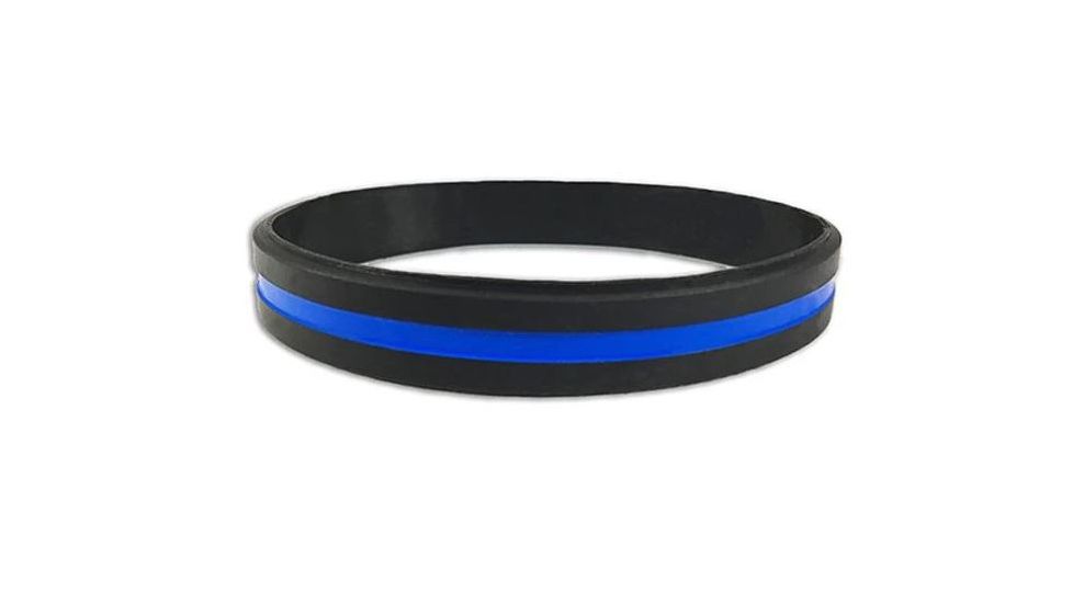 Thin Blue Line Silicone Bracelet, 8 Inch, Thin Blue Line - TBL-BRACELET-1