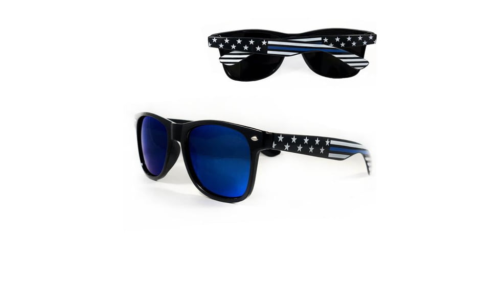 Sunglasses - Thin Blue Line American Flag, Wide Frame