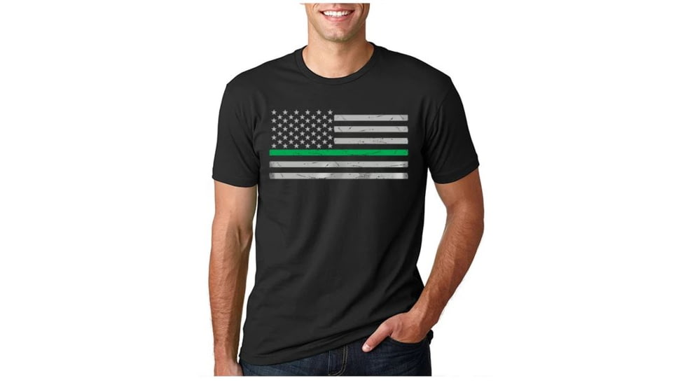 Thin Blue Line T-shirt - Classic, Thin Green Line - Men's-CLASSIC-TGL-BLACK-XXXXL
