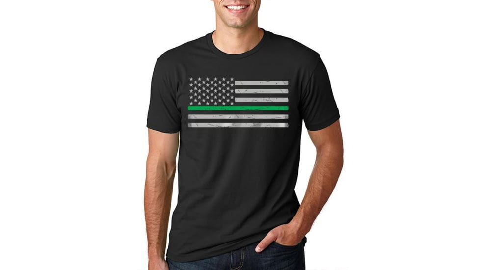 Thin Blue Line T-shirt - Classic, Thin Green Line - Men's, 5XL-CLASSIC-TGL-BLACK-5XL