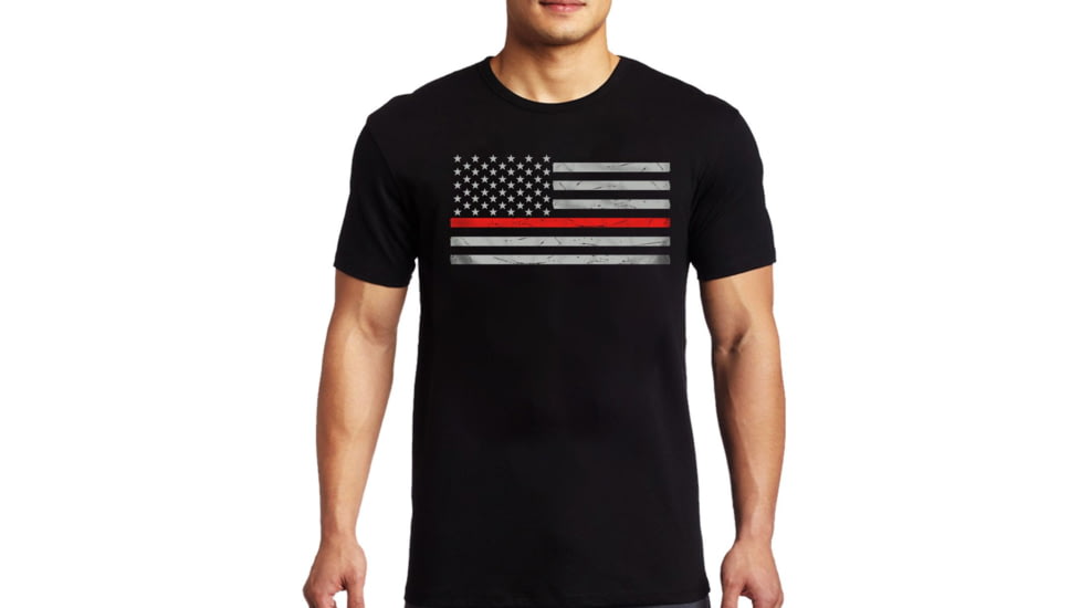 Thin Blue Line T-shirt - Classic Thin Red Line, 5XL - MEN-RFLG-BIG-LOGO-BLACK-5XL