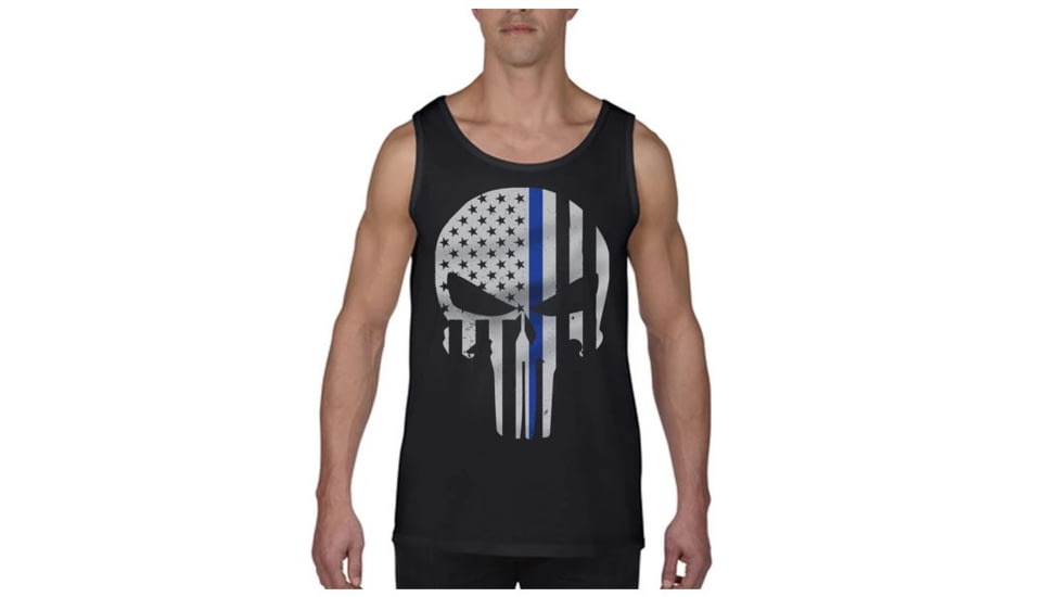 Thin Blue Line Tank - Skull Graphic - TANK-SKULL-XXL