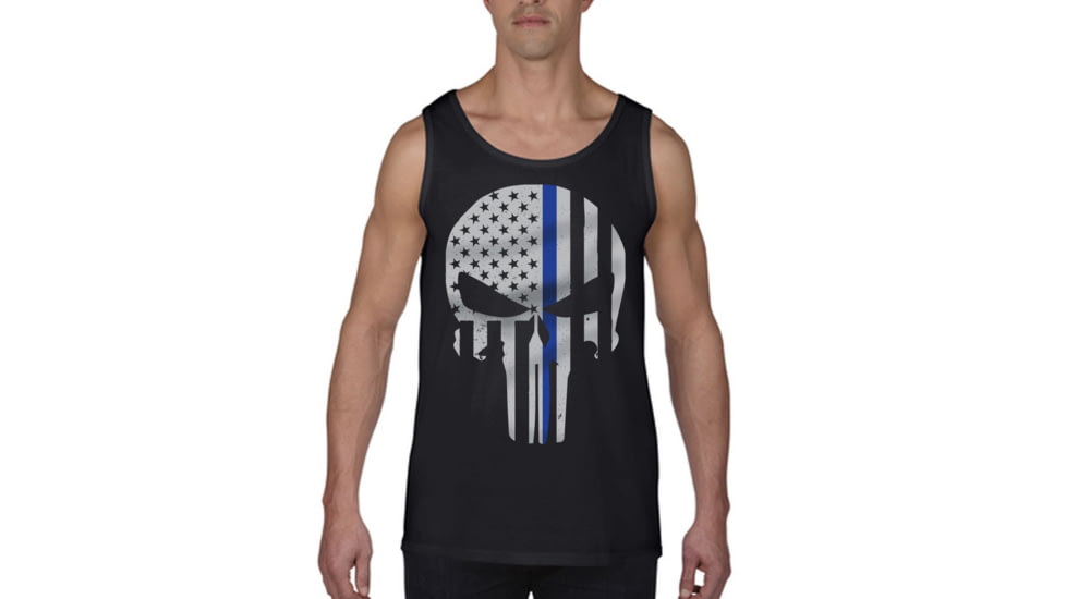 Thin Blue Line Tank - Skull Graphic - TANK-SKULL-LARGE