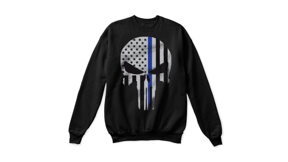 Thin Blue Line Tbl Crewneck Skull - TBL-CREW-SKULL-LARGE