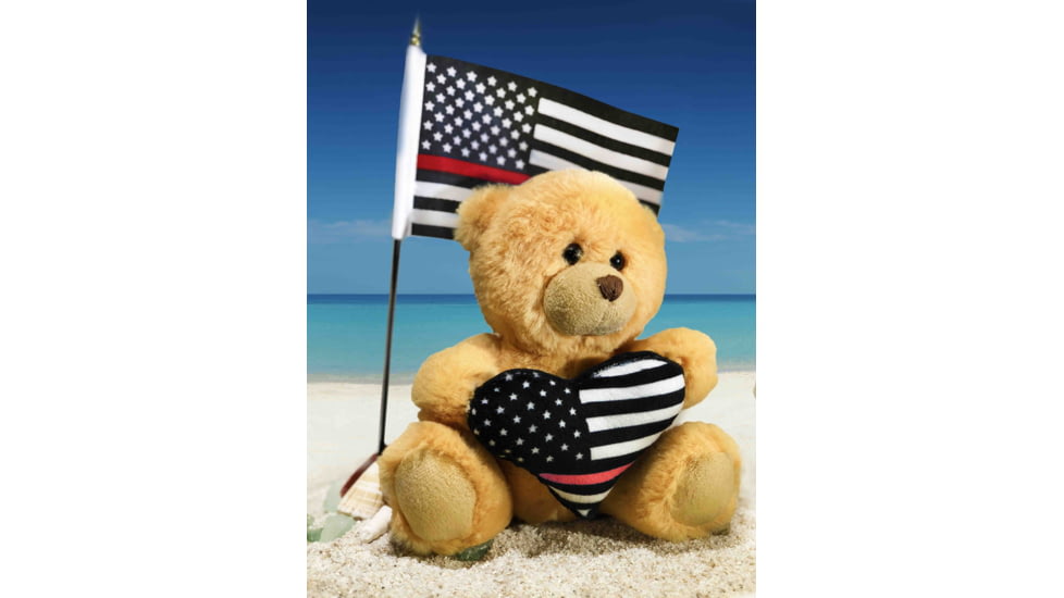 Thin Blue Line Teddy Bear - Thin Red Line Heart - TRL-TED-BEAR