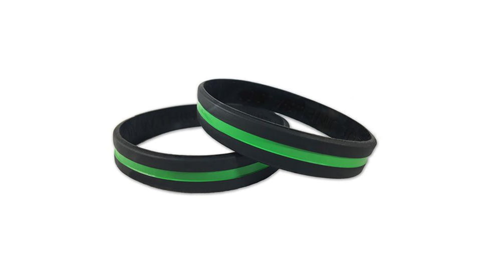 Thin Blue Line Thin Green Line Silicone Bracelet, 7 Inch - TGL-BR-7